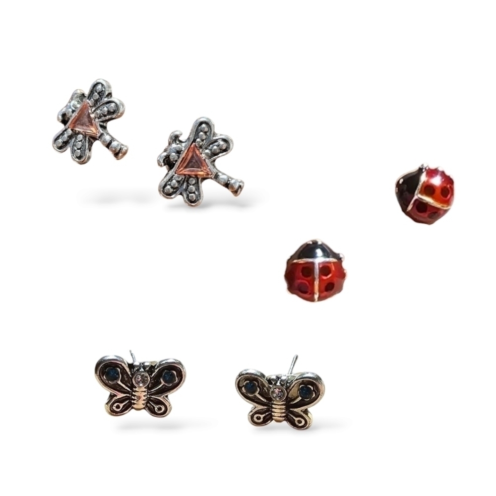Garden Critters Trio Stud Earrings Set